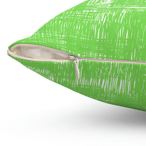 Green Paint Stripe Outdoor Pillow