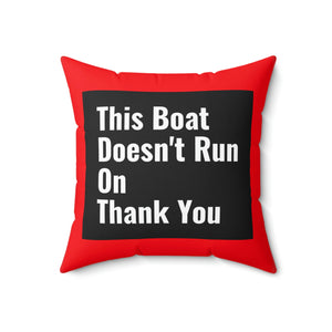 Boat Pillow Thank You Red