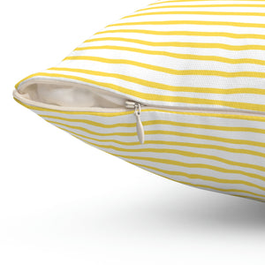 Yellow Hand Lines Outdoor Pillow