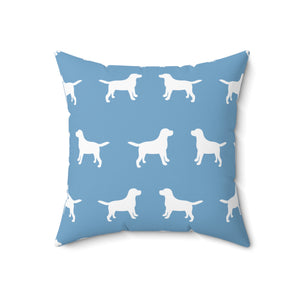 Labrador Blue Outdoor Throw Pillow