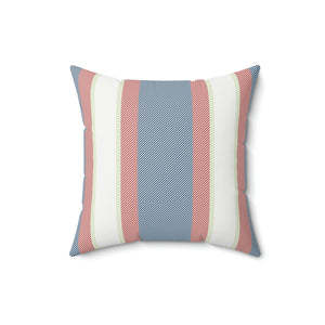 Blue and Red Stripe Outdoor Pillow