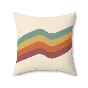 Retro Rainbow 1970 Outdoor Pillow