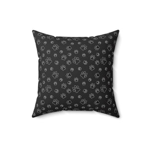 Black Paw Outdoor Throw Pillow