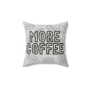 More Coffee Grey and White Outdoor Pillow