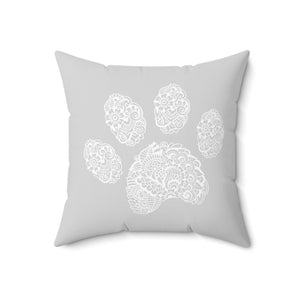 Dog Paw Outdoor Throw Pillow