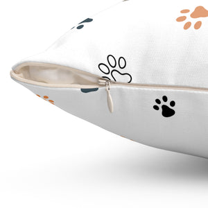 Dog Paw Pattern Outdoor Throw Pillow