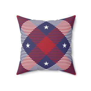 USA Cross Stitch Outdoor Throw Pillow