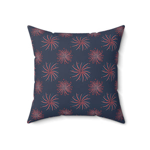 Firework Swirl USA Outdoor Throw Pillow