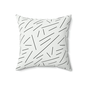 Black and White Lines Outdoor Pillow