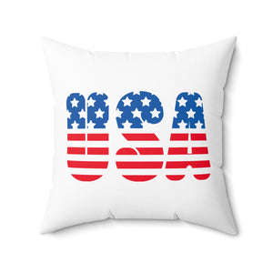 USA, USA, USA Outdoor Throw Pillow