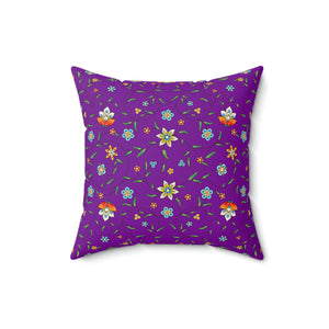 Purple Persian Flower Outdoor Throw Pillow