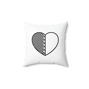 Simple Black and White Heart Pillow