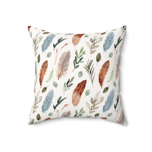 Feather Pattern Outdoor Throw Pillow