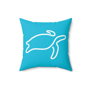 Turquoise Sea Turtle Outdoor Throw Pillow