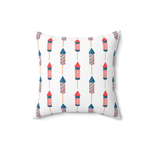 USA Fireworks Pattern Outdoor Throw Pillow