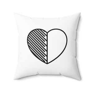 Simple Black and White Heart Pillow