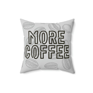 More Coffee Grey and White Outdoor Pillow