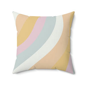 Boho Retro Rainbow Pattern Outdoor Pillow