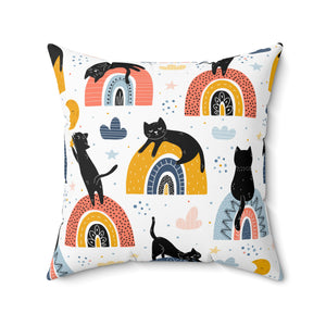 BOHO Cat Pattern Outdoor Throw Pillow