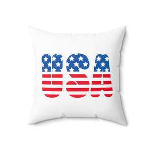 USA, USA, USA Outdoor Throw Pillow