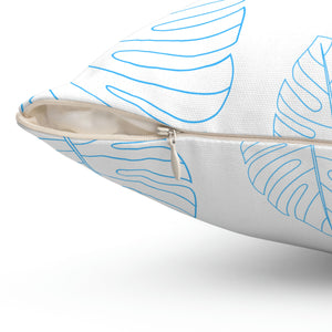 Blue Leaf Outdoor Pillow