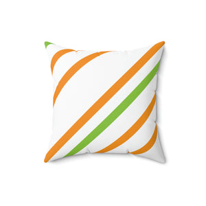 Orange and Green Stripe Outdoor Pillow