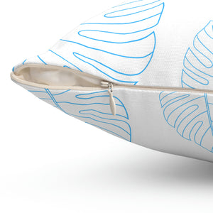 Blue Leaf Outdoor Pillow