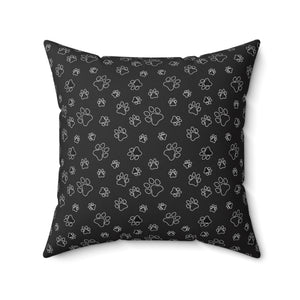 Black Paw Outdoor Throw Pillow