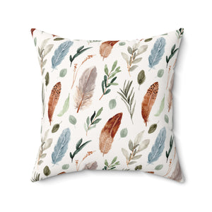 Feather Pattern Outdoor Throw Pillow