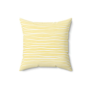 Yellow Hand Lines Outdoor Pillow