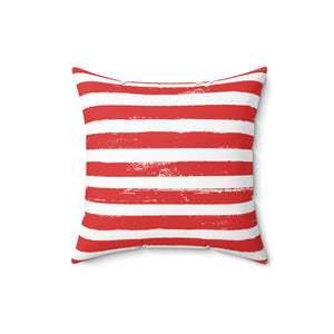 Distressed Red Stripe Outdoor Pillow